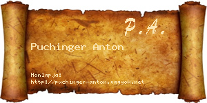 Puchinger Anton névjegykártya